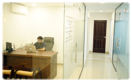 Front desk and hallway